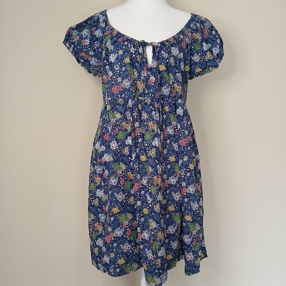 Cottagecore Floral Mini Dress Blue Size Large - Picture 2 of 9